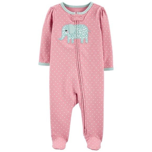 Baby Elephant Cotton Sleep and Play Pajamas - Picture 1 of 3